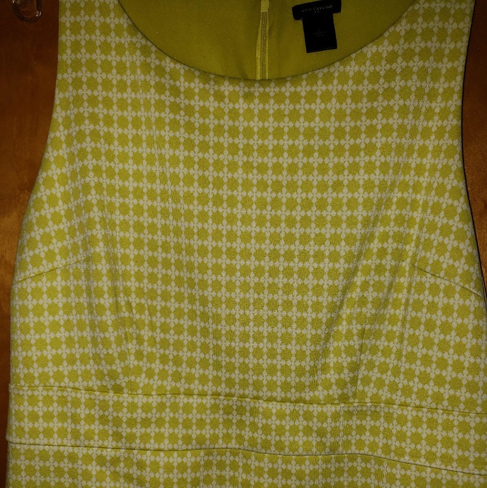Lime Green and White Sleeveless Dress